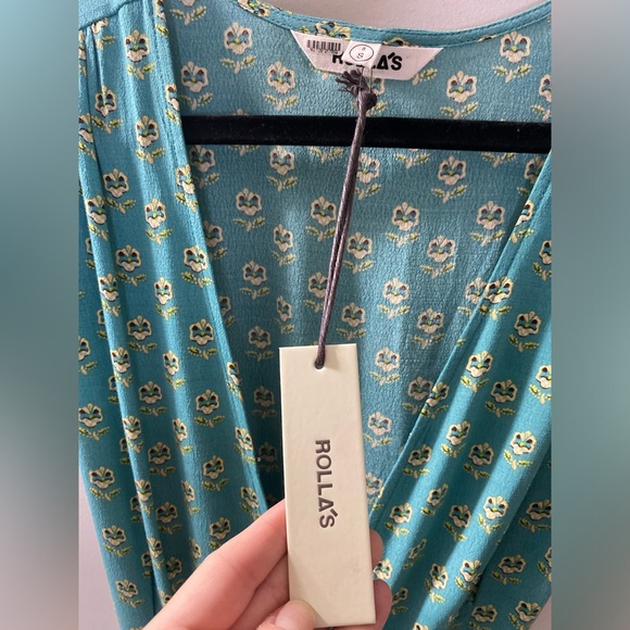 Rolla’s | NWT small Emmylou Wrap Dress in Teal - Picture 6 of 10